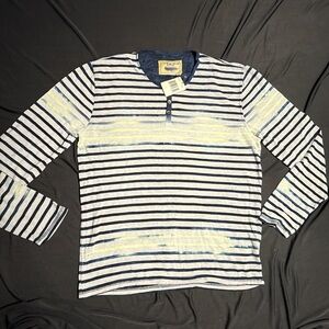 New Men’s Guess Blue Green Striped Shirt XXL 2XL